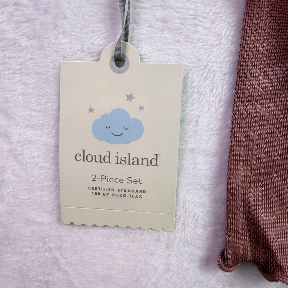 Cloud Island Pink Pointelle Bodysuit and Leggings 2pc Set Newborn 0M NWT - Picture 5 of 6